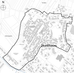 Karte - Zweite Änderung der Satzung der Stadt Vogtsburg im Kaiserstuhl über Örtliche Bauvorschriften im "Stadtkern Burkheim" 